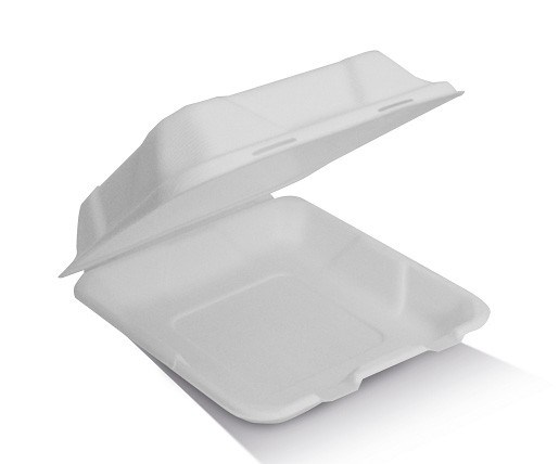 Sugarcane Clamshell  Dinner 8" 200pc/ctn A-SH08 shallow